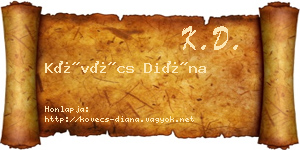 Kövécs Diána névjegykártya
