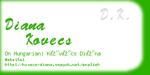 diana kovecs business card